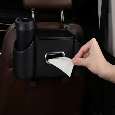 Car Tissue Box Cup Holder Backseat  Seat Back Storage Multifunctional Bag