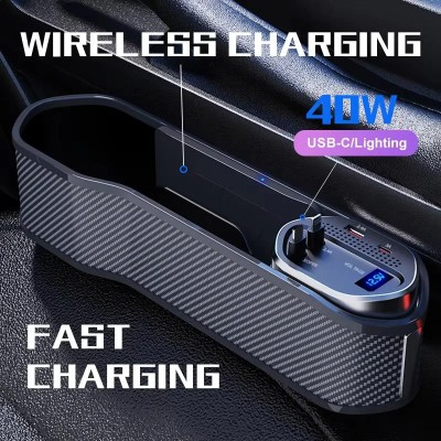 1 PCS Car Seat Side Pocket With Charger